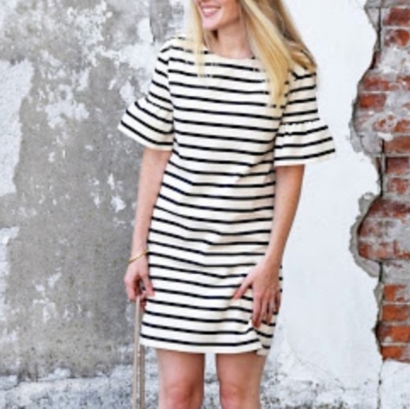J. Crew Striped Bell Sleeve Dress - Picture 2 of 14